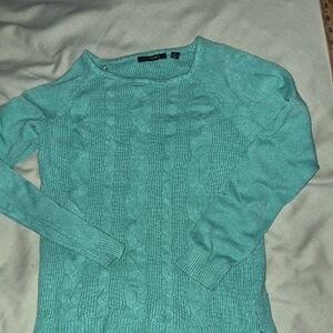 Cyrus Aqua Cable Knit Sweater